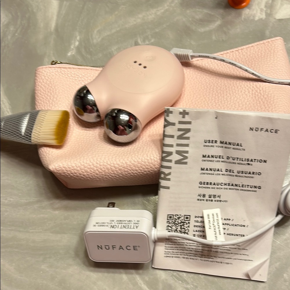 NuFace Trinity Mini+ in Soft Pink with Silver Accents